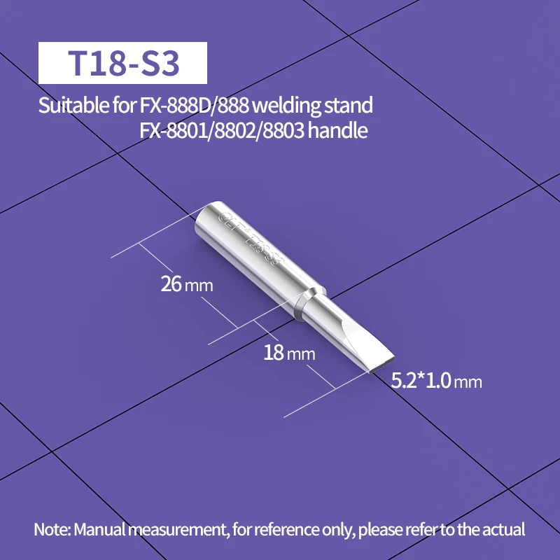 T18 Soldering Tip For HAKKO FX-888 FX-888D FX-8801 FX-600 Lead Free Iron Bit Nozzle Handle Pencil Welding