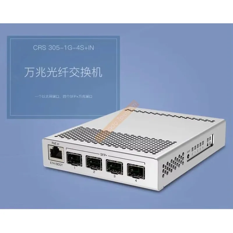 عرض ساخن لعام 2025 MikroTik CRS 305-1G-4S+IN SFP+ 10Gbps مفتاح ذكي مُدار بخمسة منافذ نظام مزدوج RouterOS أو SwOS