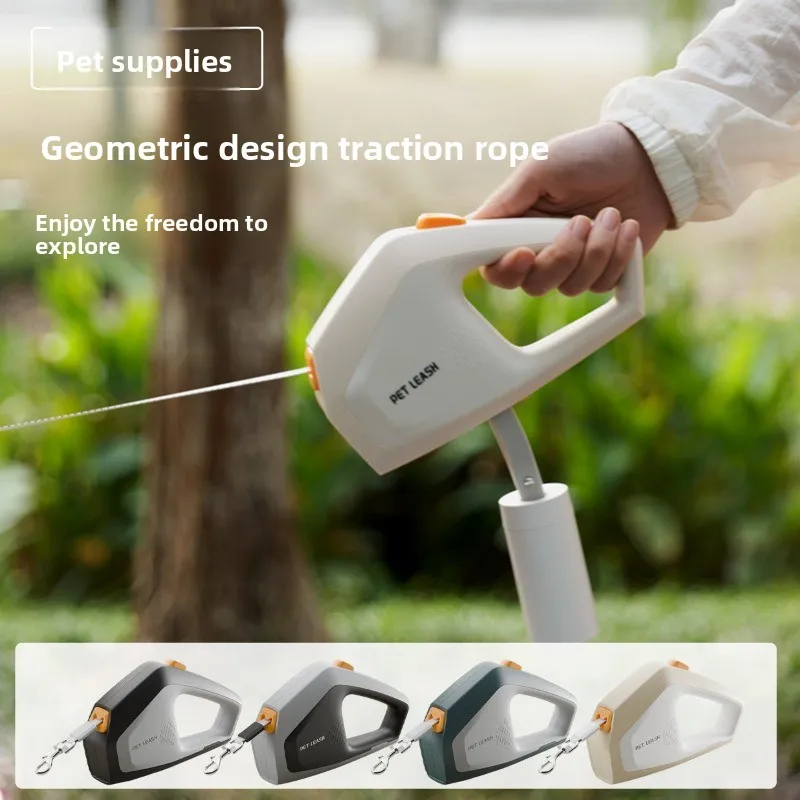 geometric-design-retractable-dog-leash-5m-heavy-duty-with-brake-for-medium-large-dogs-cats