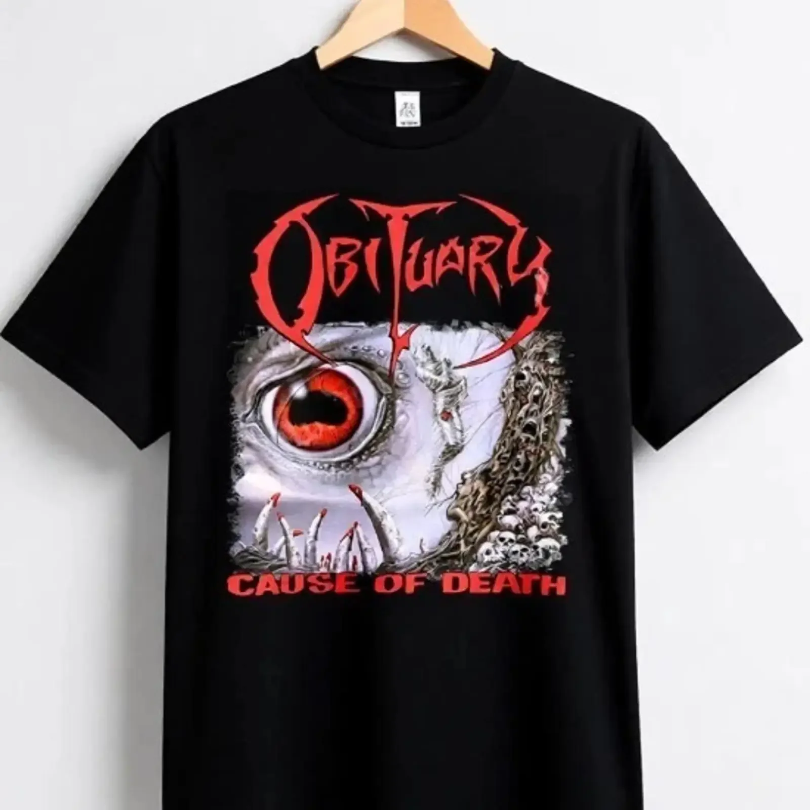 T Shirt Obituary Cause Of Death cotton new Thrash Metal vintage Washed Slightly Casual homme fashion Unisex Breathable