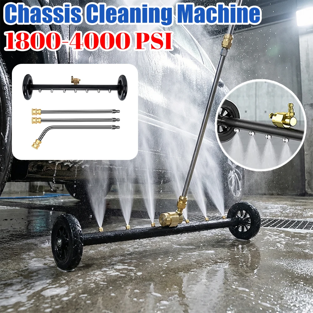 22 Inch Pressure Washer 1/4 Quick Connector Water Broom Under Car Chassis Floor Wash 4000 PSI Car Chassis High Pressure Washer
