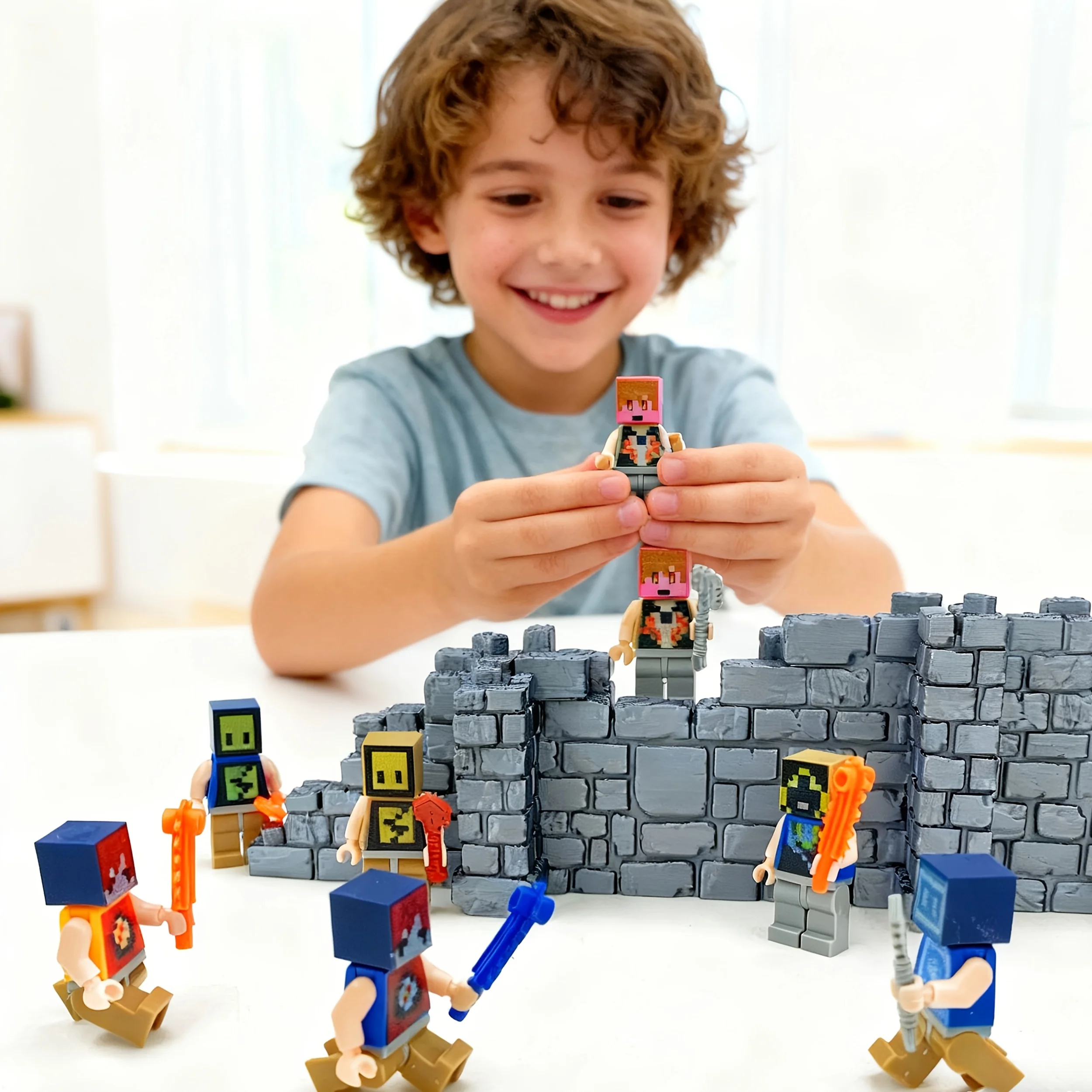 3D printed pixel world small character models, with multiple exquisite depictions of small details, perfect Christmas gifts