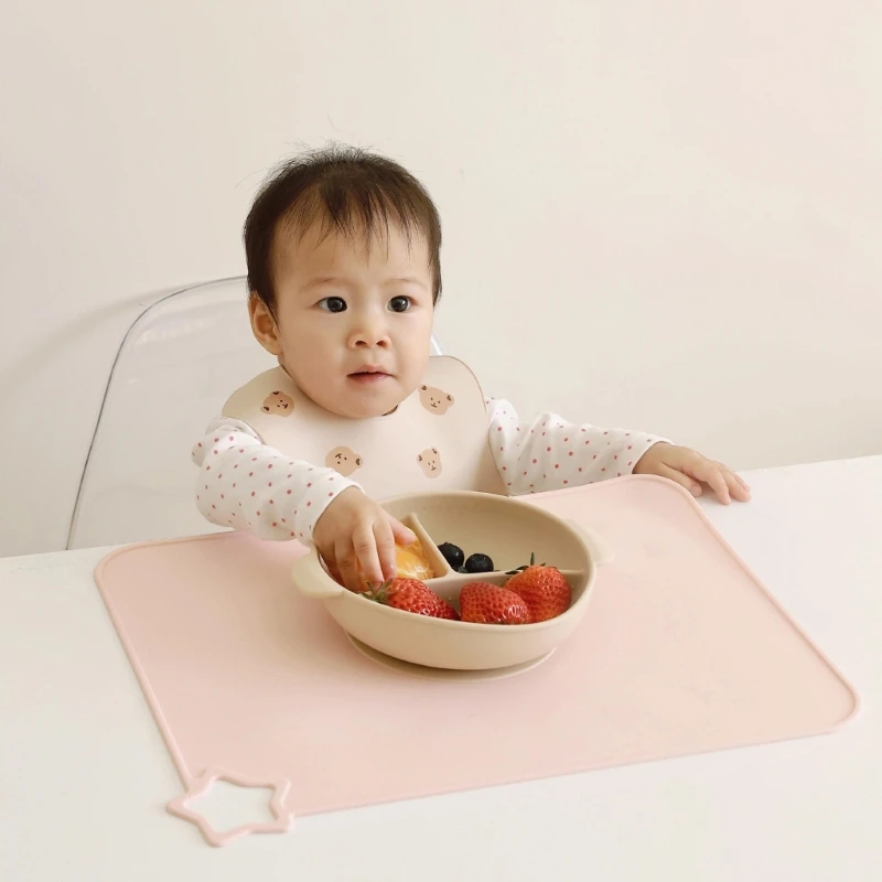 Kid Placemats Silicone Baby Eating Table Mats for Toddlers Child Infant Flexible Mats Heat Resistant