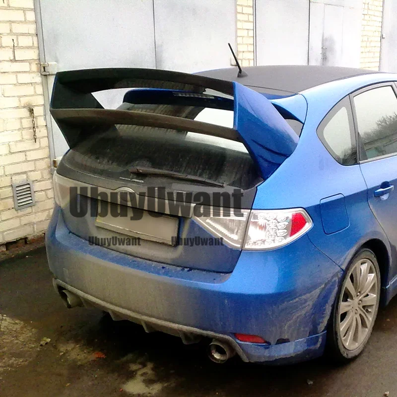 سبويلر لسوبارو امبريزا WRX STI X 10th عالي الجودة من ألياف الكربون/مادة FRP سبويلر خلفي للسيارة باللون الأسود غير اللامع 08-11 #1