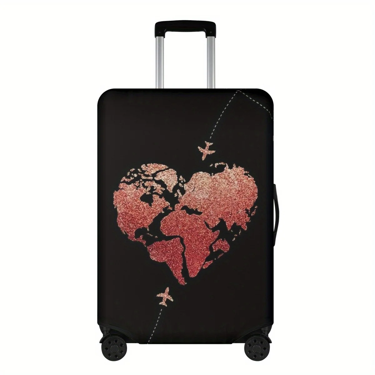 

1pc Travel Plane Suitcase Cover Luggage Cover Double-Sided Printing, Elastic Polyester Washable Suitcase Protector for Travel