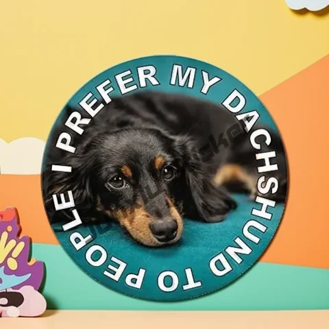 Cute Dachshund Pet Puppy Peeking Out of The Window Car Sticker Animal Accessories Dachshund on Board Dachshund Sausage Dog Decal