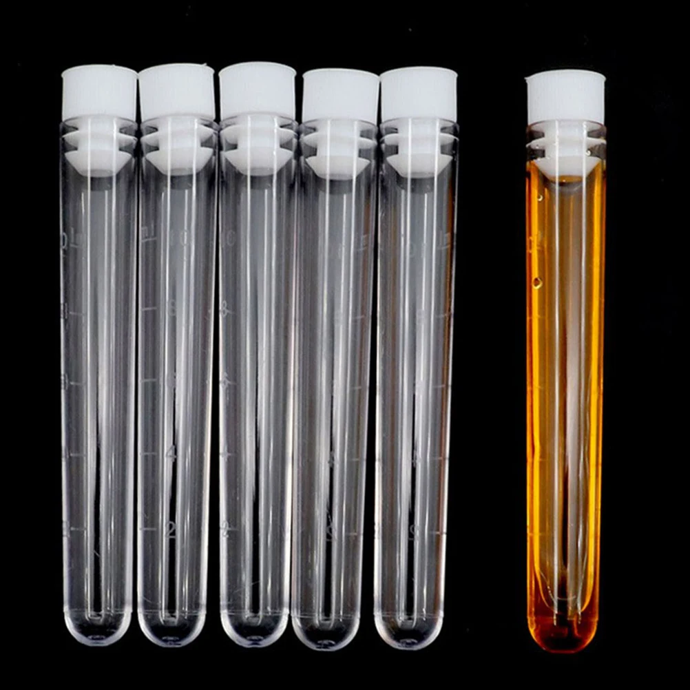 

20pcs Test Tubes With Caps Tubes 10ml Plastic Vials Screw Caps 16x105mm Clear Storage Laboratory Sampling Containers