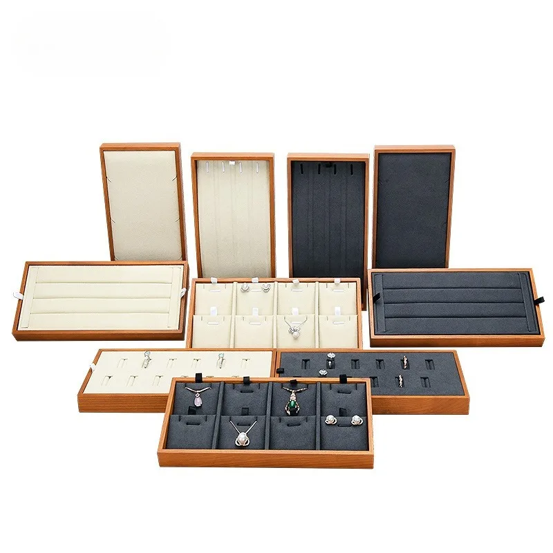 Solid Wood Jewelry Tray Portable Minimalist Necklaces Storage Trays Exhibitor Bracelet Pendant Display Pallet Organizer Supplies