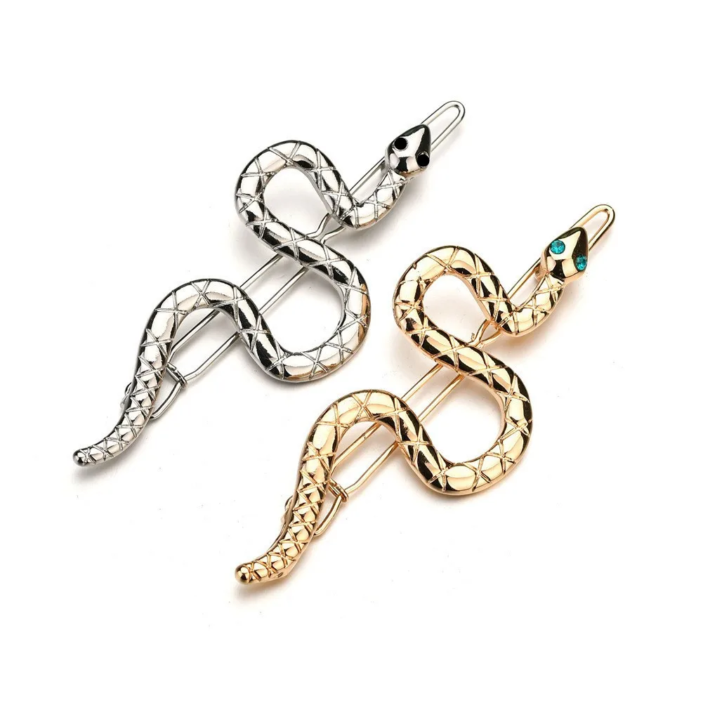 

6Pcs/Lot DIY Simple Alloy Pierced Creative Mini-Snake Hair Clips Golden Sliver Hairpin Styling Tool Accessories HA1011