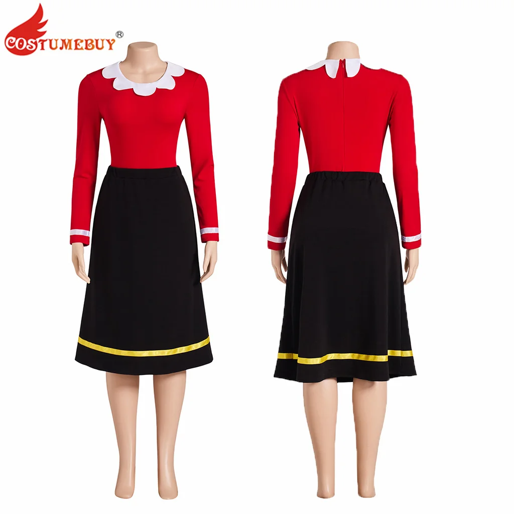 

Adult Women Classic Long Sleeve Red Top and Black Skirt Outfit Deluxe Halloween Costume