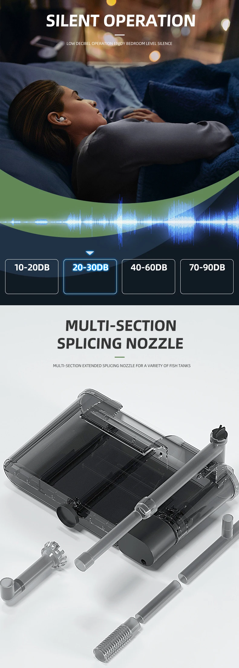Wandmontierter Filter Drei-in-Eins-Außenwälzpumpe für Aquarien, kleine und mittlere Aquarium-Wasserfall-Sauerstoffanreicherung, 110 V, 220 V – Detail 7