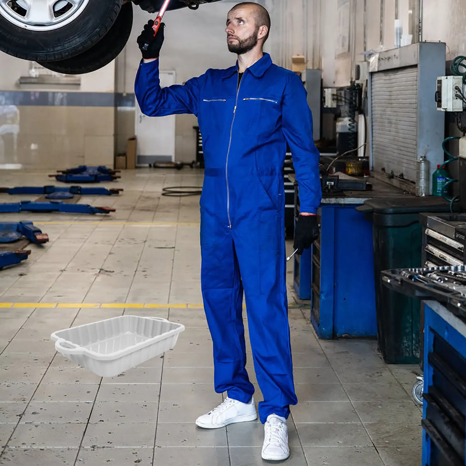 

Oil Drain Pan For Car Large Capacity Thickened Plastic Waste Engine Oil Collector Drip Tray Automotive Repair Tool