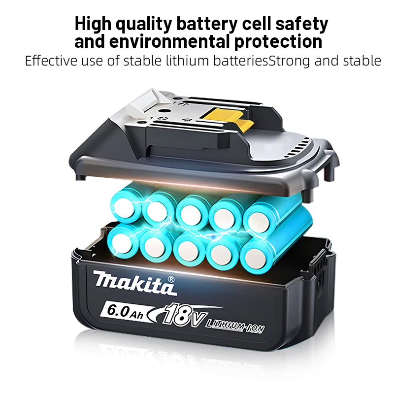 Makita18V 6.0Ah，BL1860BL1850B BL1850BL1840BL1830 Screwdriver Charging Battery and Charger 18V Replace Power Tool Lithium Battery