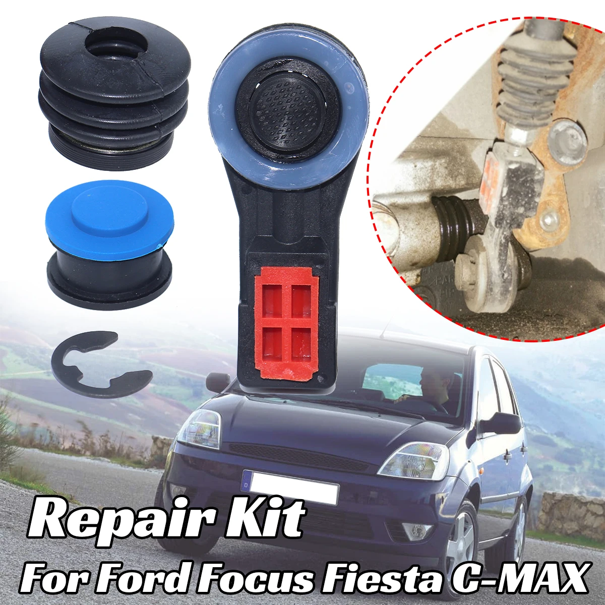 

Manual Gear Shifter Cable Bushing Kit Shift Selector Linkage Lever End Oil Seal Bush For Ford Focus MK2 Fiesta MK5 C-MAX 2005