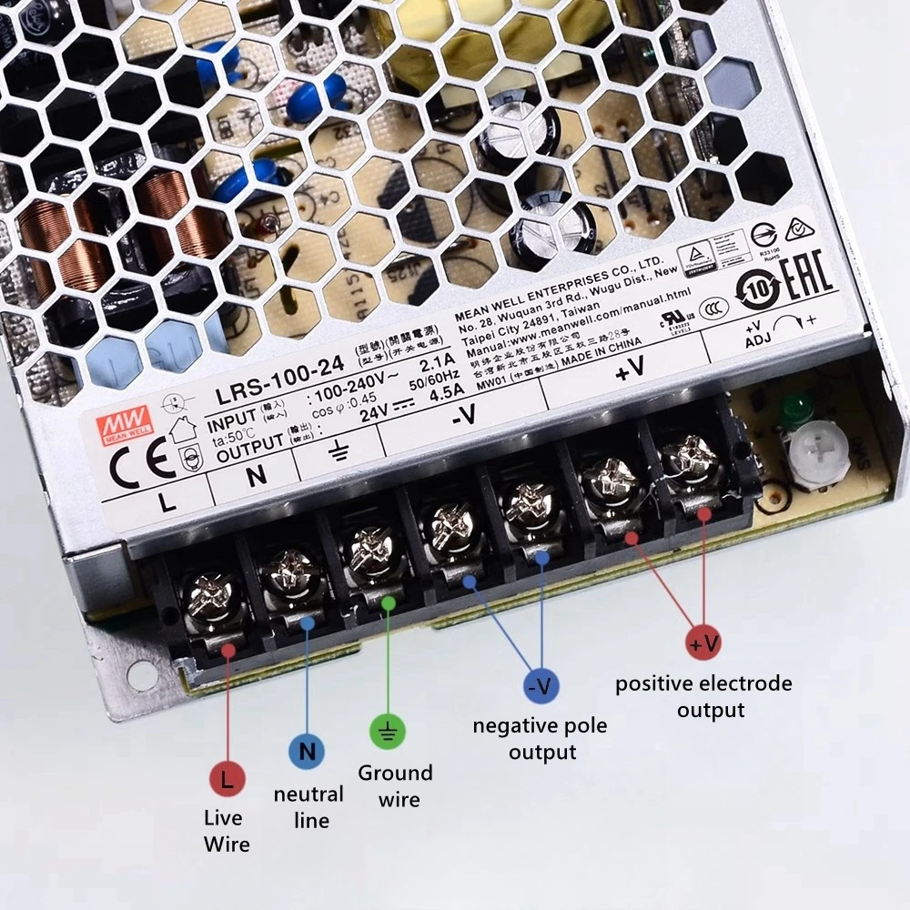 LRS/RS Switching Power Supply MW DC 15W~600W 24V 12V 5V RS-15-24 RS-25-24 LRS-50-5 LRS-75-24 LRS-350-24 LRS-600-5 New Original