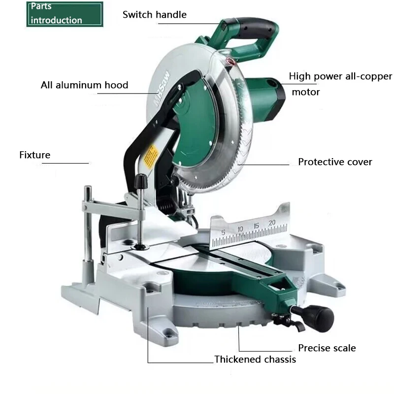 Imagem -06 - Escala Chanfrada Grande Tabela Composto Miter Saw Única Escala do Ângulo do Motor Chanfrado 10