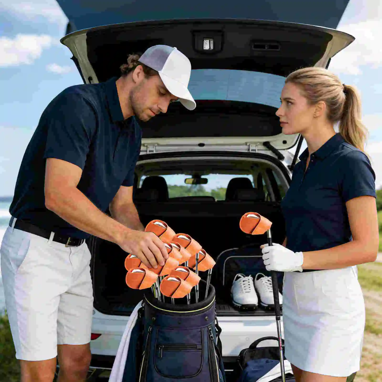 

Железные чехлы для клюшек для гольфа, защитные чехлы из искусственной кожи, железные чехлы для легкой идентификации, мужчин, женщин, игроков в гольф в помещении