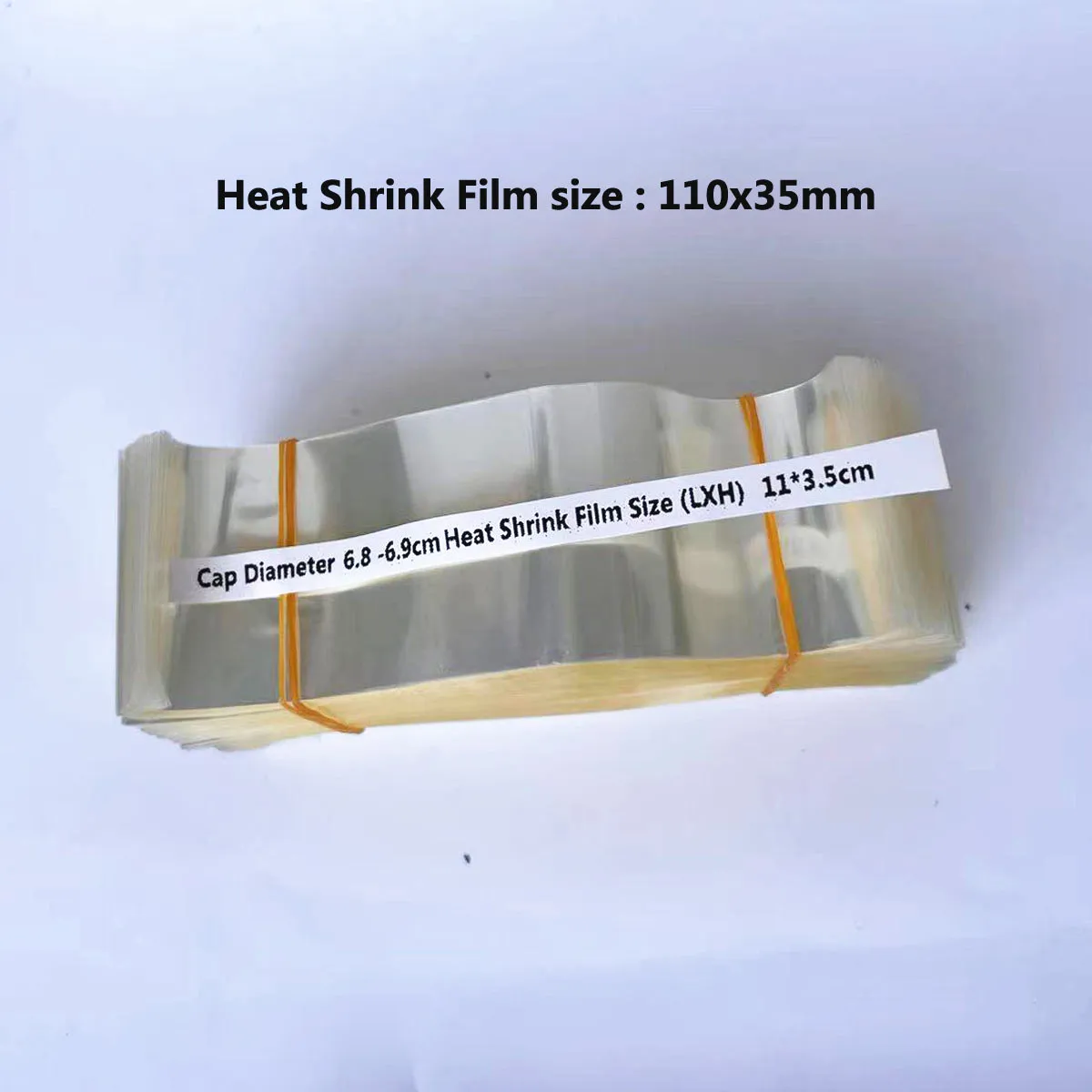 400X PVC Heat Shrink Film Blower Heat Seal Flat Mouth Transparent Plastic Heat Shrinkable forBottles Neck Caps Jar Lids Pot