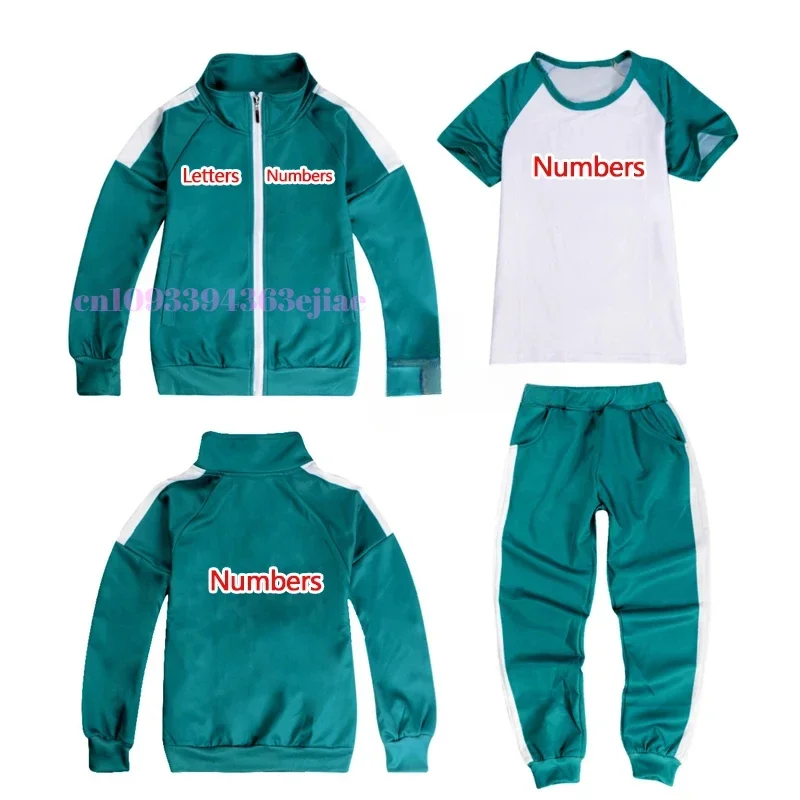 In Stock Squid Player 456 Cosplay Costume 230 Thanos Tracksuit Jacket T-shirt Pants Suit Teenagers Sportswear Sweatshirt Hallowe