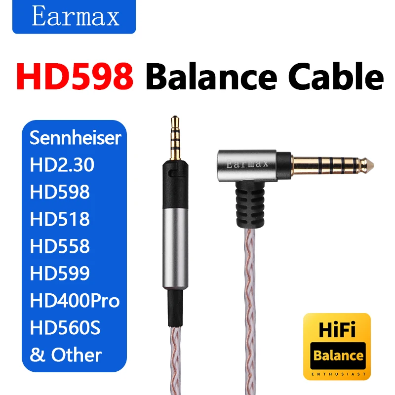 For Sennheiser HD598 HD560s HD598SE HD560S HD400pro HD2.30 M50X M40X Earphone Replaceable 4.4mm 2.5mm Balanced Upgrading Cable