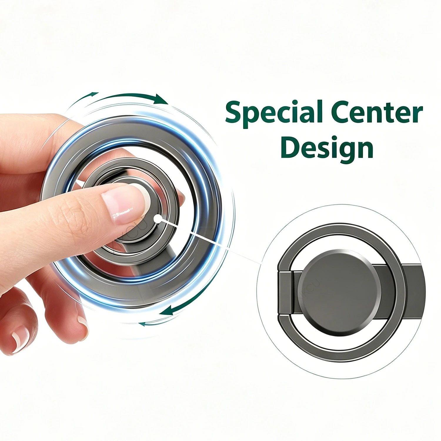 2 in 1 Fidget Spinner Finger Ring Magnetic Phone Holder Stand For Magsafe iPhone 17 16 Pro Max 15 14 13 12 Cellphone Mount view 4