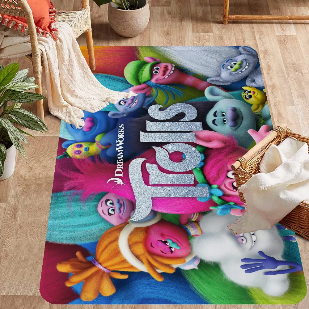 Cartoon T-Trolls Band Together Floor Mat Rectangle Anti-slip Home Soft Badmat Front Door Indoor Outdoor Mat Welcome Doormat