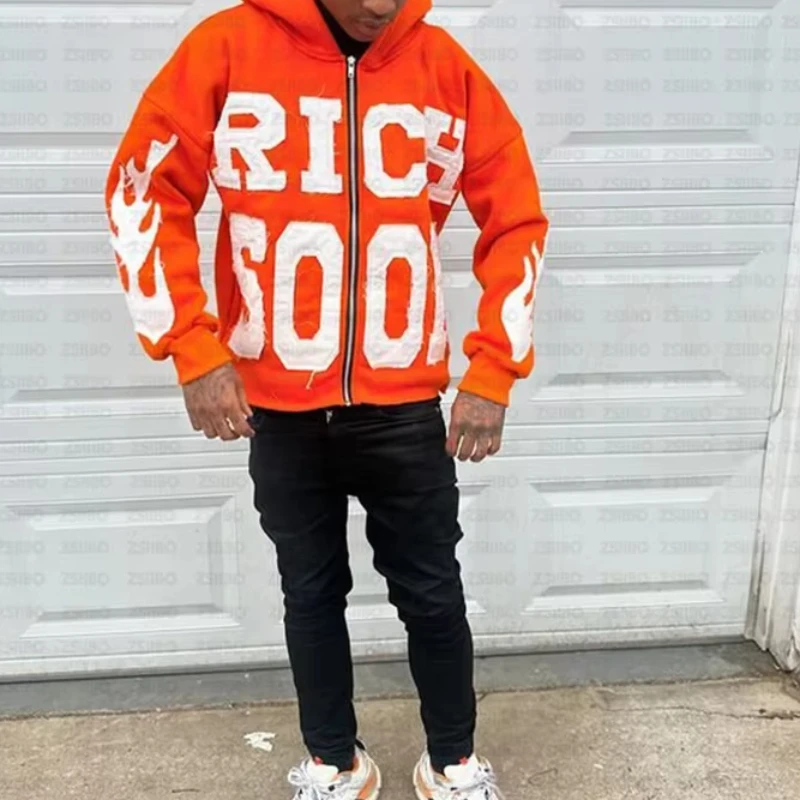 2025 جديد الشارع نمط رسالة مطرزة هوديي للنساء Y2K ريترو Harajuku موضة ملابس رياضية زوجين بلوزة فضفاضة غير رسمية