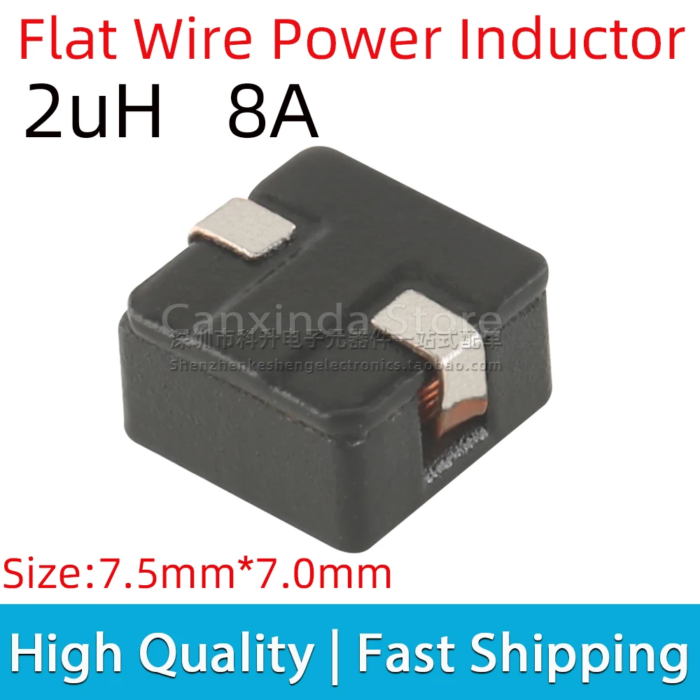 5pcs HM73 102R0LF SMT Surface Mount Power Inductor Inductance 2uH 8A Flat Copper Shielded Low Profile Magnetic Filter 7*7mm