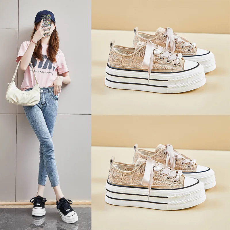 Summer Shoes Ladies Espadrilles For Women Clogs Platform Round Toe Casual Female Sneakers Flats Wedge Basket 2024 New Creepers B