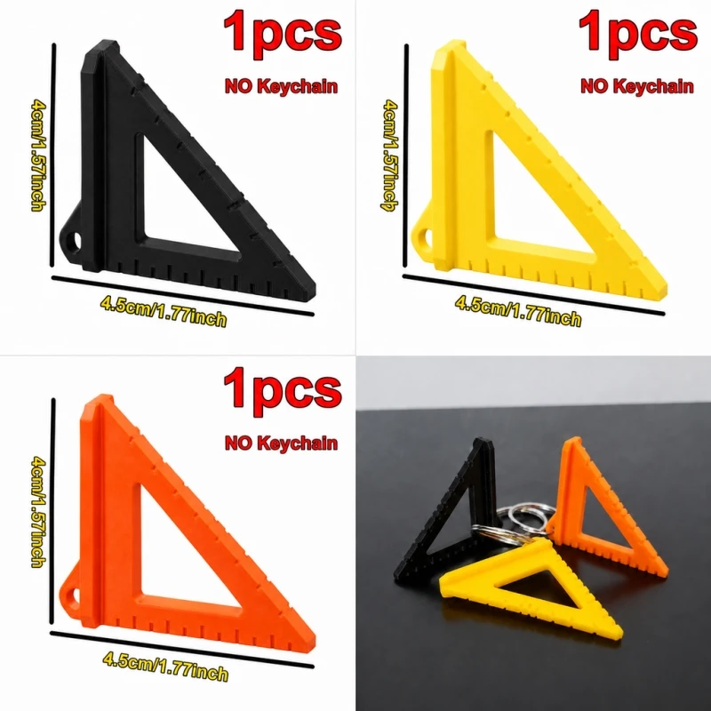 Mini Triangle Speed Square Keychain Ruler Woodworking Measuring Tool Christmas Gift