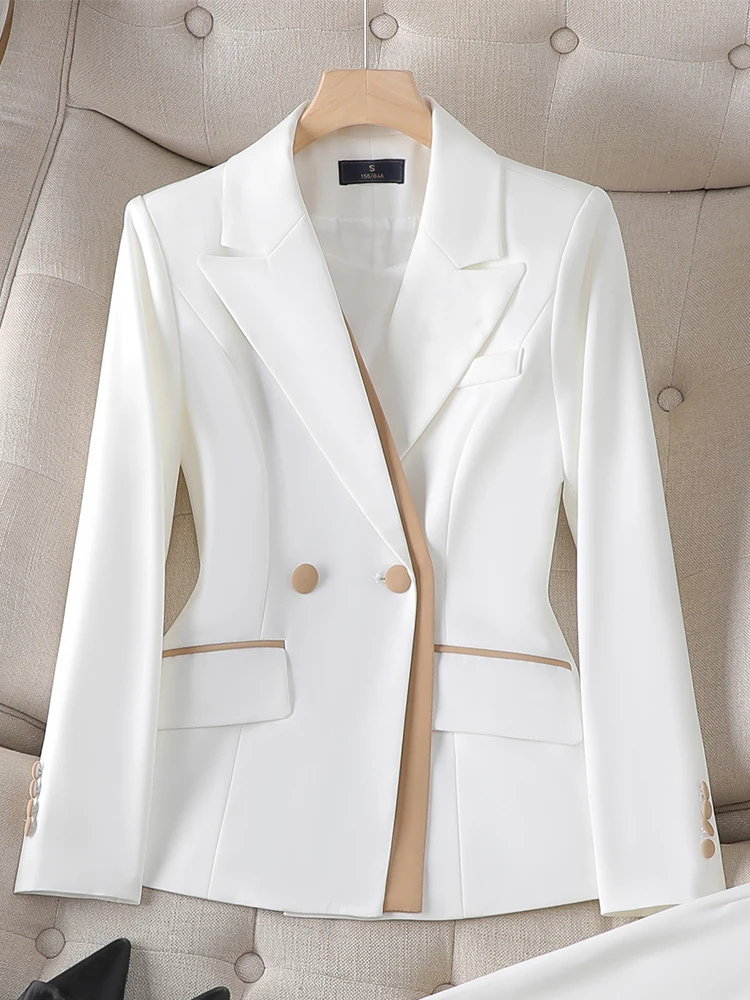 Pink White Fashion Female Blazer Women Office Ladies Business Work Jacket Coat For Autumn Winter