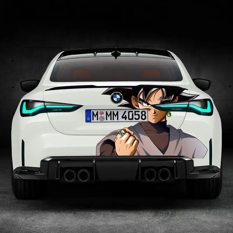 

Наклейка на автомобиль Dragon Ball, креативная декоративная наклейка на заднюю часть кузова, мультяшная наклейка с Гогетой и Сон Гоку, декоративная аниме-наклейка, подарок