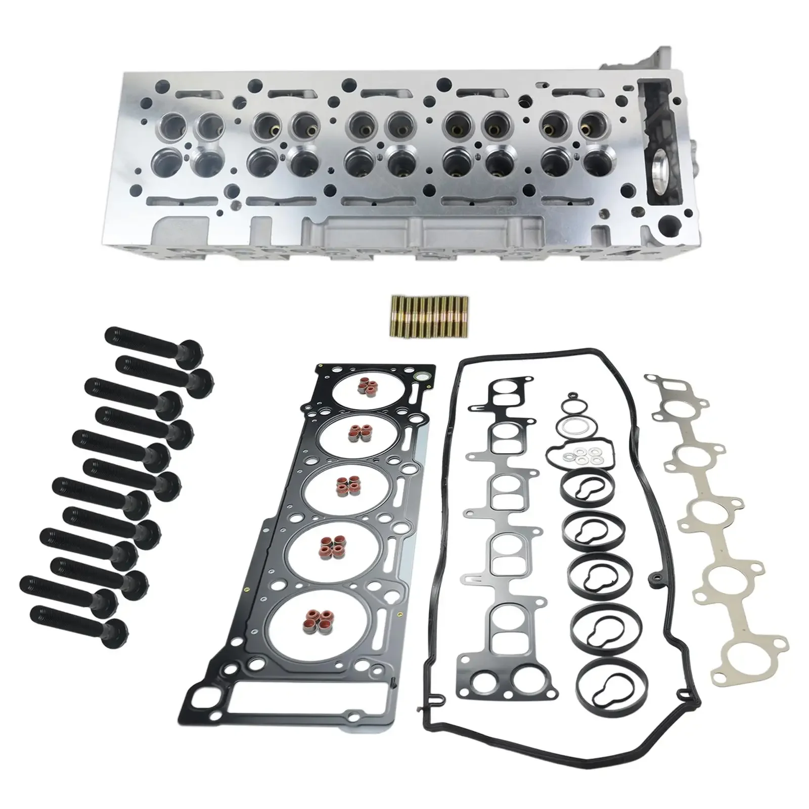 رأس الأسطوانة AP02 لسيارة Mercedes C/E/G/M Class 270 CDI OM 612 بما في ذلك الصمامات + مسامير + مجموعة حشية رأس الأسطوانة الجديدة #5