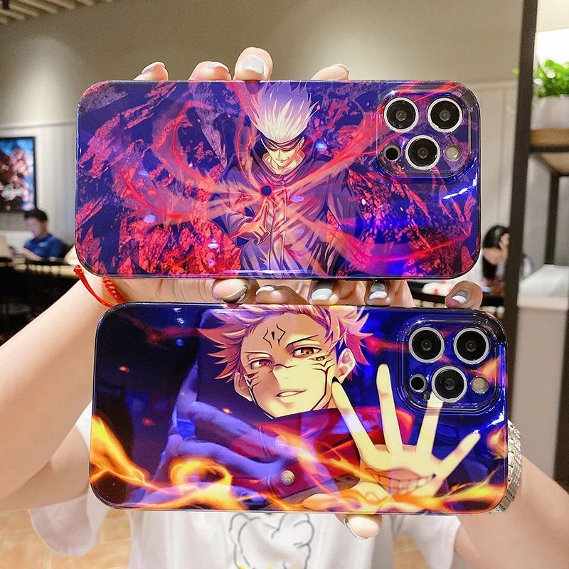 Cool Japanese Anime Manga Glossy Blu-Ray iPhone Case for iphone 15 14 13 12 11 Pro Max Mini XS XR Cartoon Soft Silicon Cover