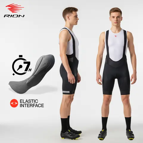 RION Men's Cycling Bib Shorts Bicycle Tights Road Bike Original Italy Elastic Interface Paris Hp Men Pad Pro MTB Clothing Men 7H
