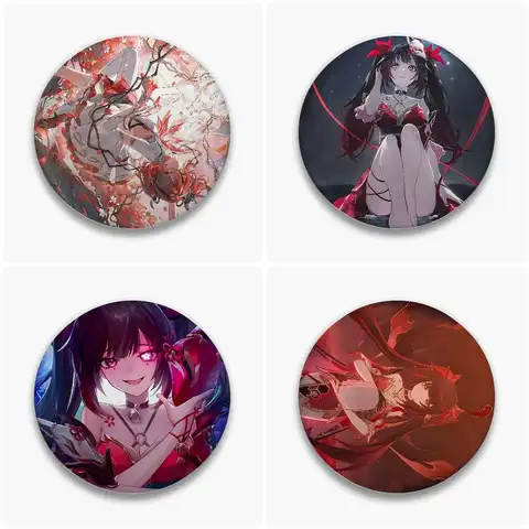 Hanabi Honkai Star Rail Sparkle Badges Tinplate Soft Button Pin Brooch Metal Badge Custom Jewelry Accessories Hat Bag Lapel