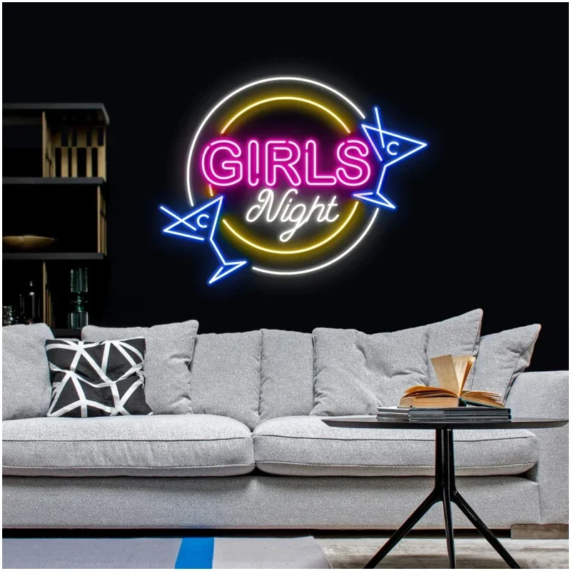 Custom Girls Night Neon LED Sign Gaming Bedroom Decoration for Girls Neon Lights Home Kawaii Pink Room Wall Decor