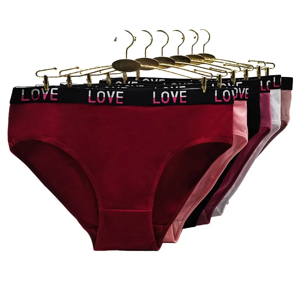 Cotton Underwear Women Panties Plus Size Briefs Female Knickers Lady Lingerie High Waist Wide Belt Underpants 6 Pieces/Lot