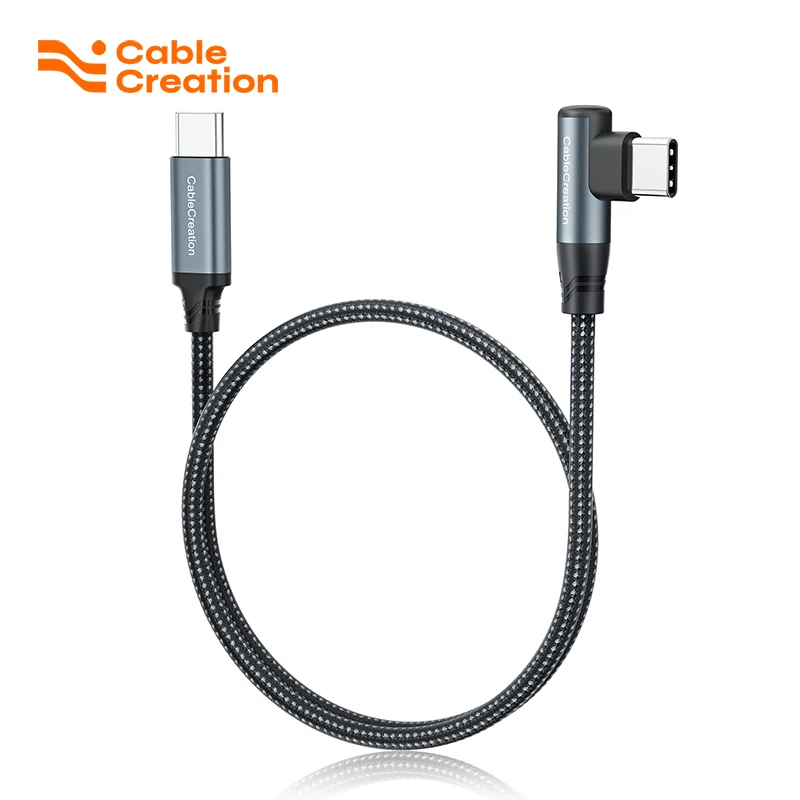 

CableCreation USB C to USB C Cable 90 Angle,USB C Charger Cable 60W Double-Braided Jacket Cord Compatible with iPhone 15 Pro