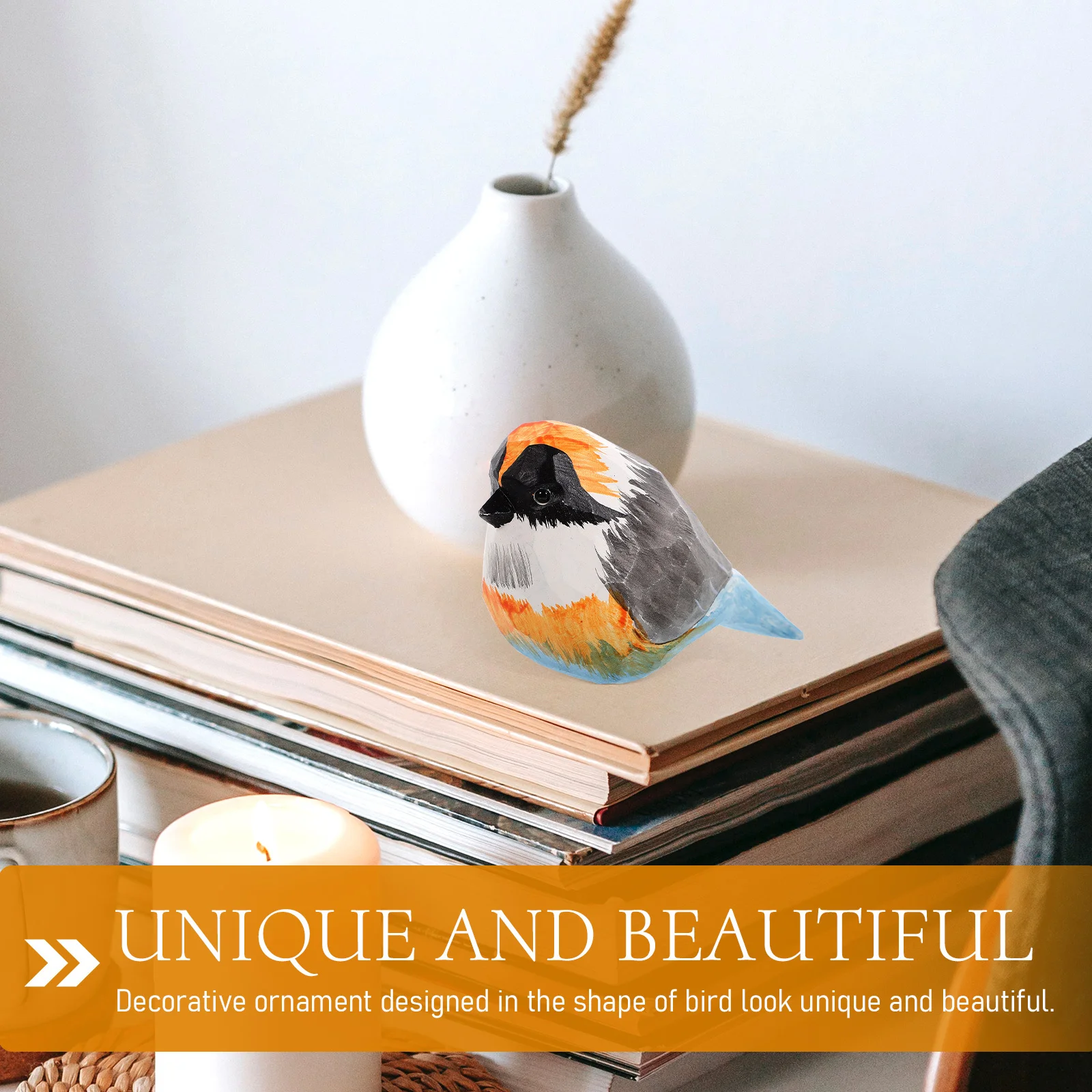 

Wood Carving Bird Ornaments Figurine Birds Statues Home Decor Decoration Animal Figurines Desktop Wooden