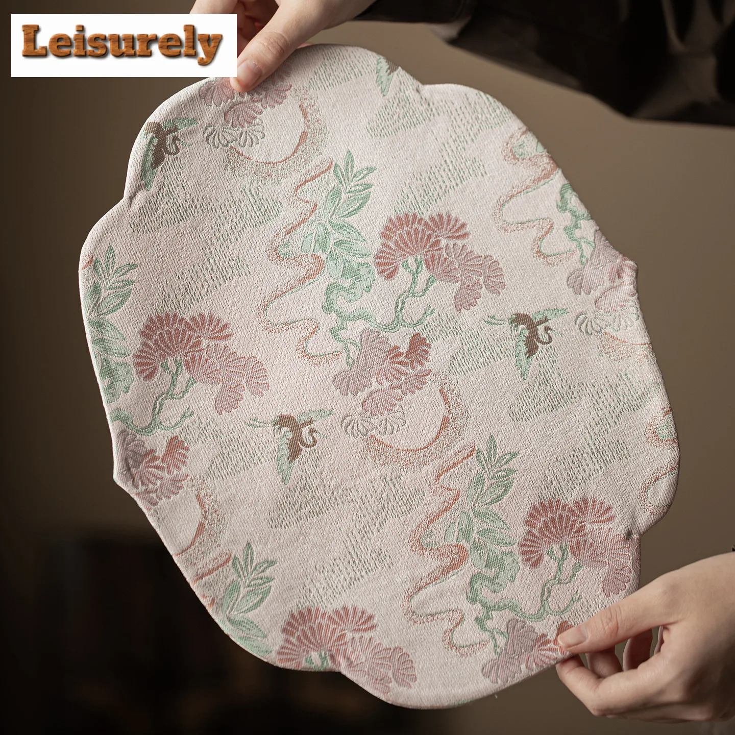 الصينية كرين الوردي Xiangyun الحرير سحابة طاولة شاي الحصير بوتيك شرب كوستر المنزلية عشاء مفرش طاولة حصيرة Teaware الحلي #3