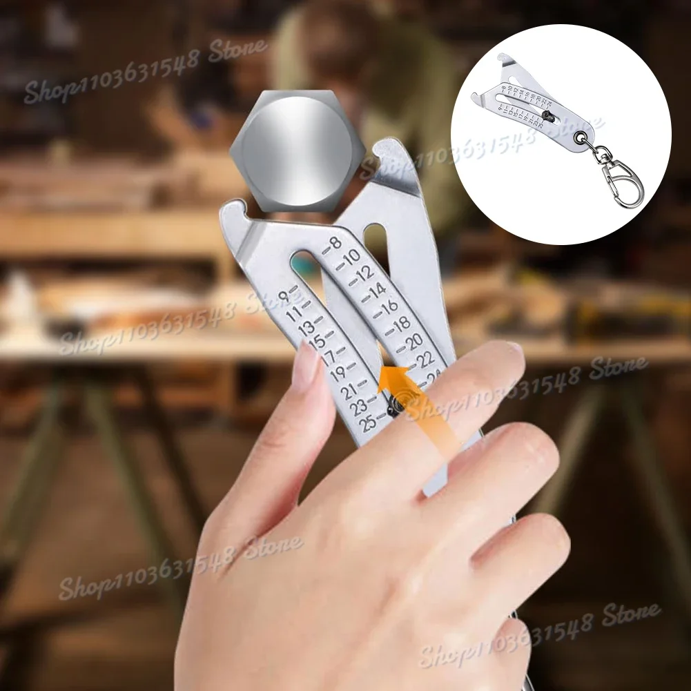 Precise Thread Size Checker Keychain Portable Metric/Imperial Hexagonal Nut Quick Accurates Measurement Verification Tool