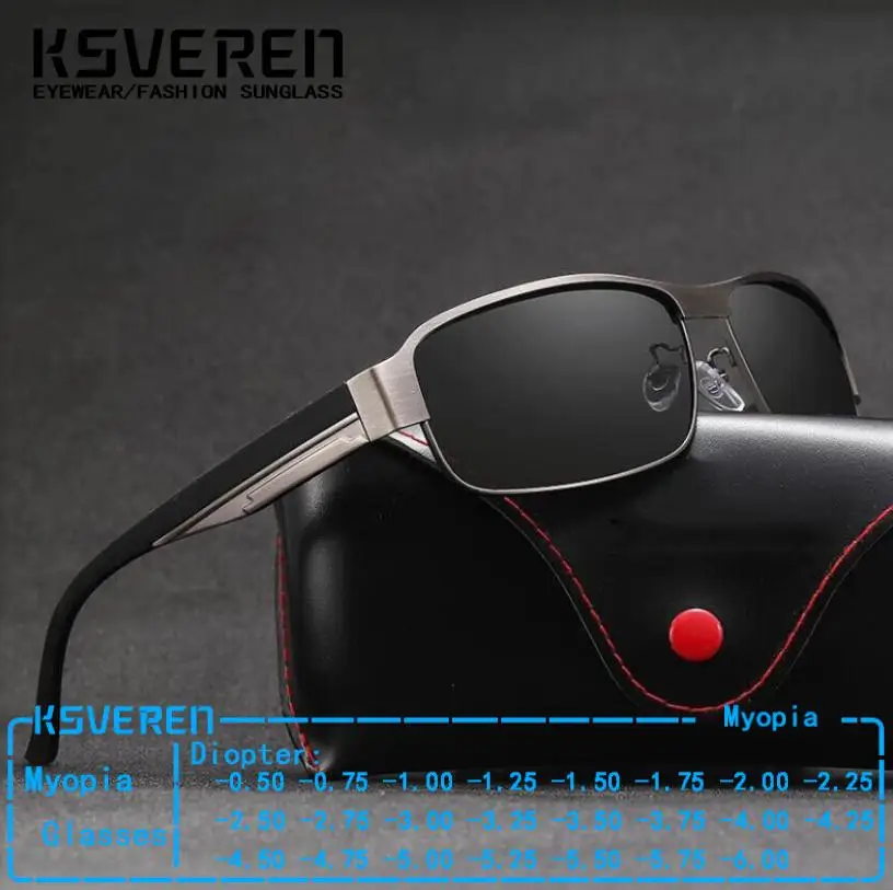 

Classic Metal Myopia Sunglasses For Men Vintage Prescription Tinted Nearsighted Eyewear Outdoor Shade Driving Sun Glasses -1.5