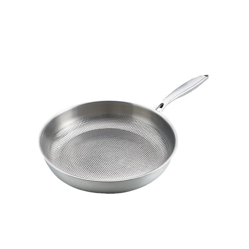 

Household Uncoated 316 Stainless Steel Flat Bottomed Non Stick Pan, Induction Cooker, Specialized Steak Frying Pan