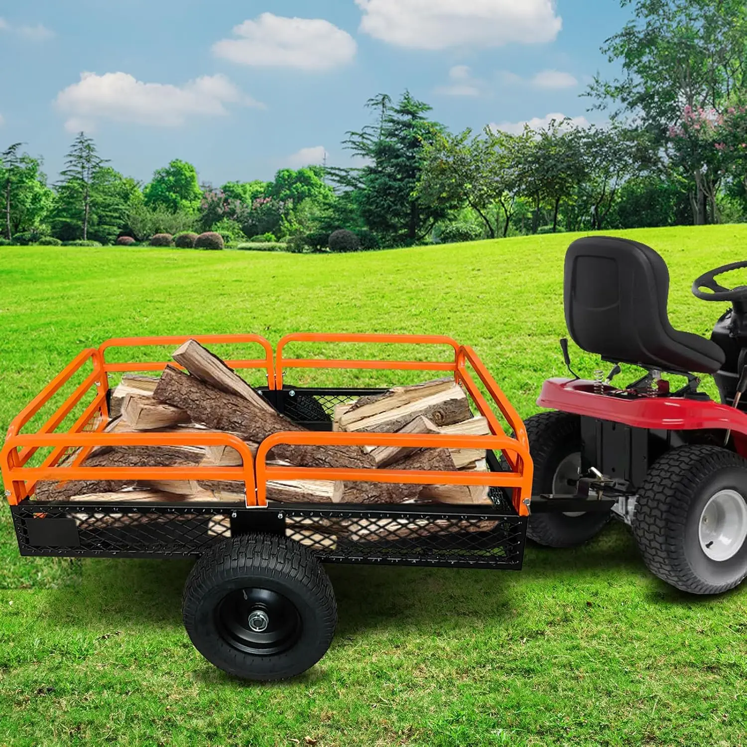 

Прицеп для квадроциклов, садовая тележка с колесами, садовый прицеп, прицепы для садовых газонов, тянуть за тракторами, квадроциклами, внедорожников