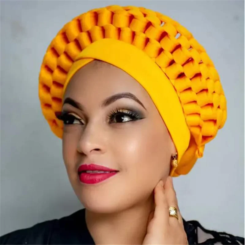 

Нигерия уже сделал кепку Gele для головы Patry African Gele с красочным тюрбаном, повязка на голову, кепка Auto Aso Oke, 2 шт., регулируемая