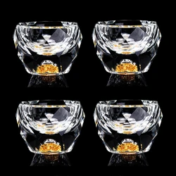 4pcs 50ml Crystal Faceted Liquor Glasses Set Vodka Whiskey Spirits Glasses Turquoise / Golden Wine Cup Soju Brandy Bar Utensils