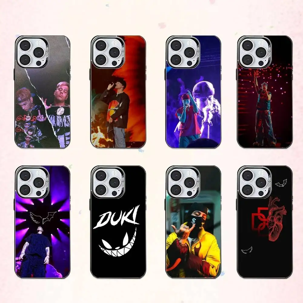

Fashion Rap Singer D-Duki Plating Phone Case For iPhone17,16,15,14,13,12,11 Plus,Pro Max Colored Silver Plated Inside Cover