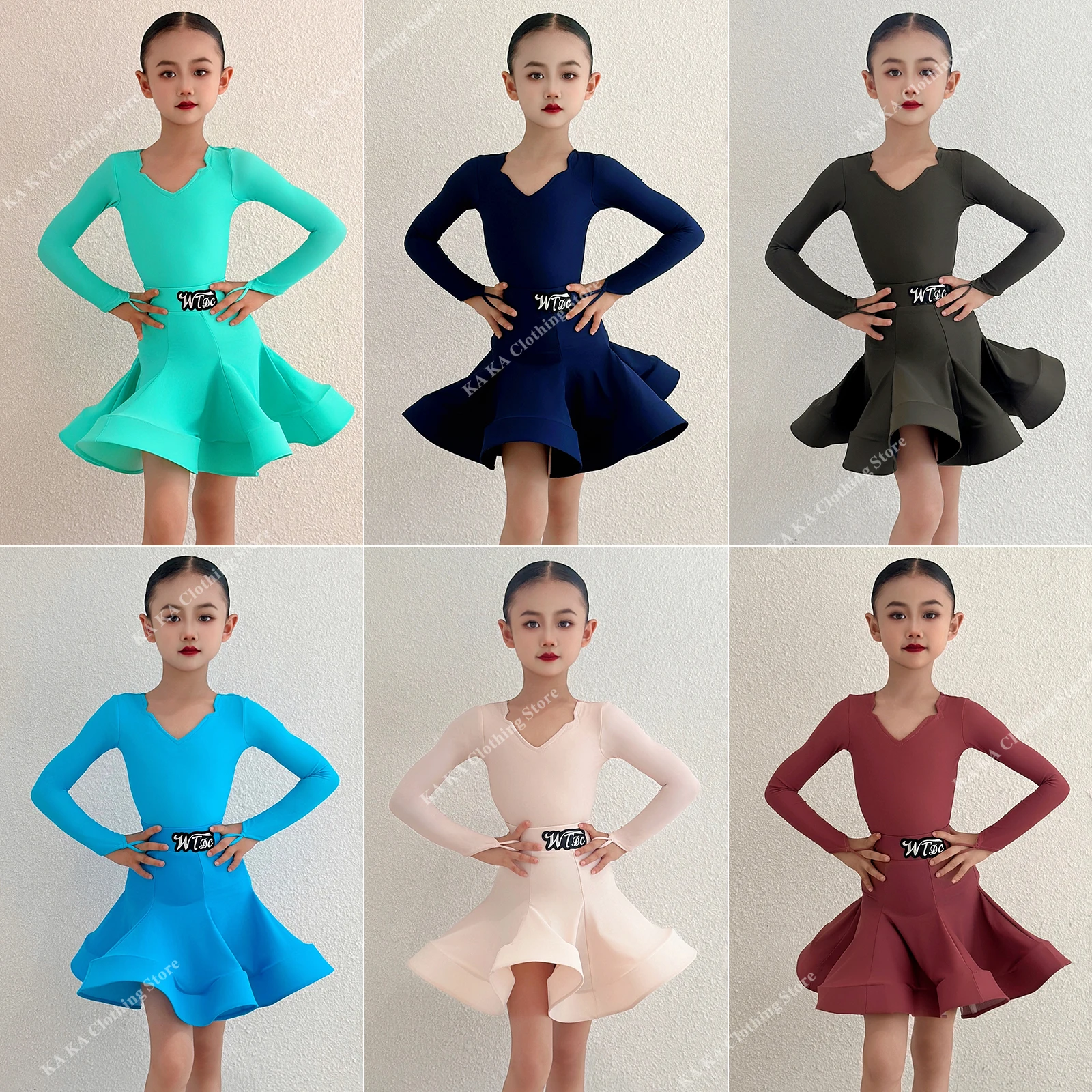 Kids Samba Rumba Salsa Tango Latin Dance Costume Girls Competition Ballroom Dress Standard Child Latin Practice Dress Clothes