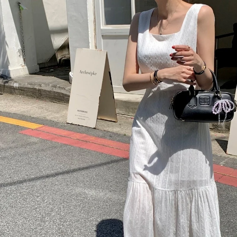 เดรสยาวทรงสี่เหลี่ยม คอปก แขนยาว แต่งลายดอกไม้ ดีไซน์เก๋ไก๋ สไตล์ฝรั่งเศส เหมาะสำหรับฤดูใบไม้ผลิและฤดูร้อน